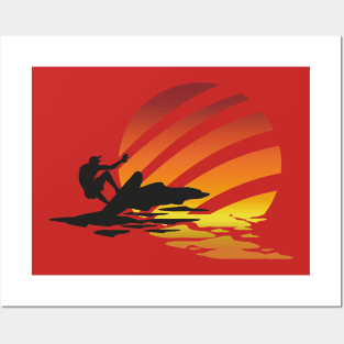 Surfing Sunrise Posters and Art